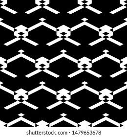 Seamless pattern. Ethnic wallpaper. Rhombuses, parallelograms, chevrons, figures ornament. Shapes background. Folk motif. Geometric backdrop. Digital paper, textile print, web design, abstract.