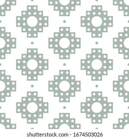 Seamless pattern. Ethnical folk image. Ethnic embroidery background. Tribe motif. Inca crosses, circles ornament. Ancient mosaic. Digital paper for web design, textile print.Tribal wallpaper. Vector.