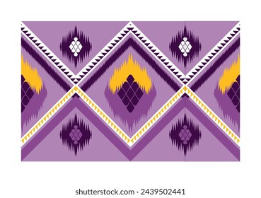 Patrón sin costuras, etnia ikat, diseño decorativo tradicional para alfombra, tela, envoltura, papel pintado y tela.
