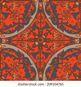 seamless pattern in ethnic/slavic/medieval/turkish style, vector illustration
