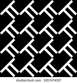 Seamless pattern with etnnic ornament. Repeated figures background. Shapes wallpaper. Grid motif. Modern abstract illustration. Digital paper for textile and cloth print, web design. Vector artwork.