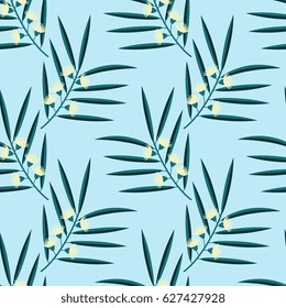 Seamless pattern with eucalyptus branches