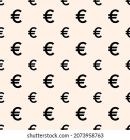 seamless pattern with Euro sign icon vector,seamless pattern background.