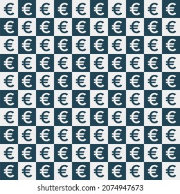 seamless pattern with Euro sign icon vector,Euro symbol.