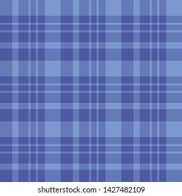 Seamless pattern in evening gentle light and dark blue colors for plaid, fabric, textile, clothes, tablecloth and other things. Vector image. 