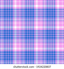 Seamless pattern in evening pink, dark blue, white and violet colors for plaid, fabric, textile, clothes, tablecloth and other things. Vector image. 