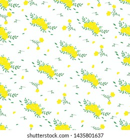 Seamless pattern evening primrose flower design for background, wallpaper, clothing, wrapping, fabric