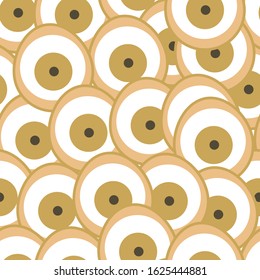 seamless pattern with evil eyes in brown colors
