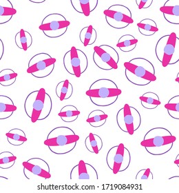 Seamless pattern with evil mystical eyes on white background in a hand drawn style. Illustration with magic symbols for Wallpaper, fabric, textile, packaging paper design. Vector
