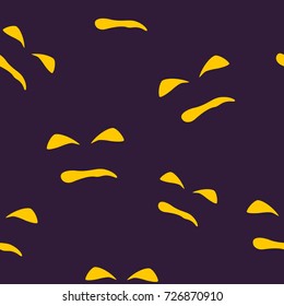 Seamless Pattern of Evil Scary Halloween Face, Face for Jack-o-Lantern, Vector Illustration
