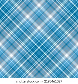 Seamless pattern in excellent blue, white and gray colors for plaid, fabric, textile, clothes, tablecloth and other things. Vector image. 2