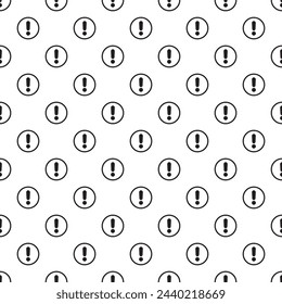 A seamless pattern with an exclamation mark. Endless pattern on white background.