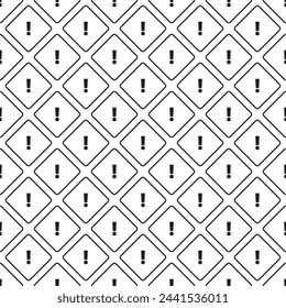 A seamless pattern with an exclamation mark. Endless pattern on white background.