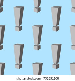 Seamless pattern of exclamation marks background. Vector illustration. Editable can be used for web page backgrounds, pattern fills Eps10