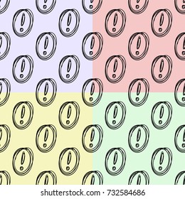 Seamless pattern of exclamation marks colored background. Vector illustration. Editable can be used for web page backgrounds, pattern fills EPS