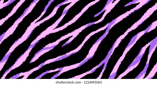 Seamless pattern with exotic animal fur print. Vector illustration. Zebra texture.