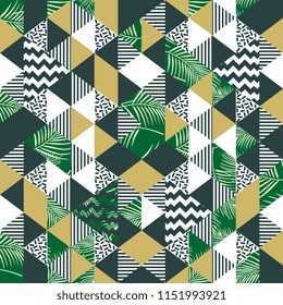 Seamless pattern of exotic beach with golden triangle