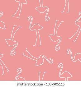 Seamless pattern with exotic bird flamingo. Trendy background, texture, wallpaper