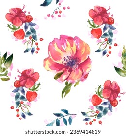 Seamless pattern. Pattern exotic flower. Vector illustration in a watercolor style. Use printed materials, signs, objects, websites, maps.