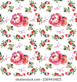 Seamless pattern. Pattern exotic flower. Vector illustration in a watercolor style. Use printed materials, signs, objects, websites, maps.