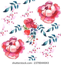 Seamless pattern. Pattern exotic flower. Vector illustration in a watercolor style. Use printed materials, signs, objects, websites, maps.