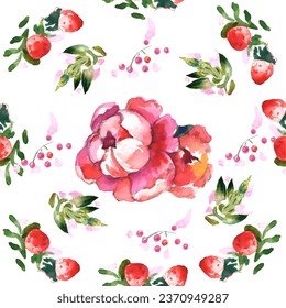 Seamless pattern. Pattern exotic flower. Vector illustration in a watercolor style. Use printed materials, signs, objects, websites, maps.