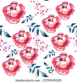 Seamless pattern. Pattern exotic flower. Vector illustration in a watercolor style. Use printed materials, signs, objects, websites, maps.