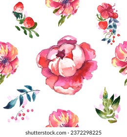 Seamless pattern. Pattern exotic flower. Vector illustration in a watercolor style. Use printed materials, signs, objects, websites, maps.