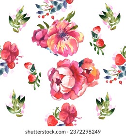 Seamless pattern. Pattern exotic flower. Vector illustration in a watercolor style. Use printed materials, signs, objects, websites, maps.