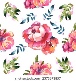 Seamless pattern. Pattern exotic flower. Vector illustration in a watercolor style. Use printed materials, signs, objects, websites, maps.