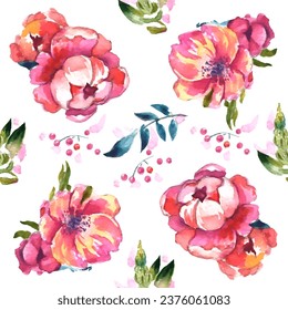 Seamless pattern. Pattern exotic flower. Vector illustration in a watercolor style. Use printed materials, signs, objects, websites, maps.