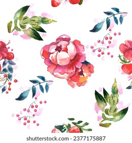 Seamless pattern. Pattern exotic flower. Vector illustration in a watercolor style. Use printed materials, signs, objects, websites, maps.