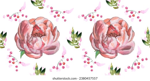 Seamless pattern. Pattern exotic flower. Vector illustration in a watercolor style. Use printed materials, signs, objects, websites, maps.
