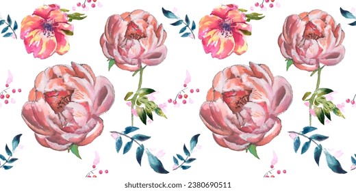 Seamless pattern. Pattern exotic flower. Vector illustration in a watercolor style. Use printed materials, signs, objects, websites, maps.
