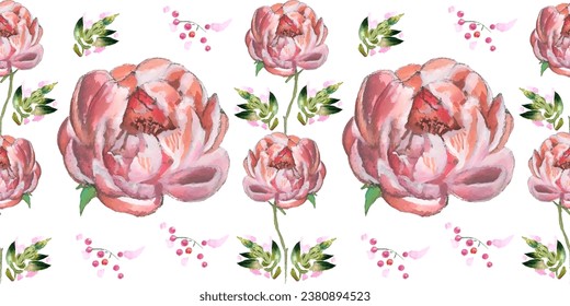 Seamless pattern. Pattern exotic flower. Vector illustration in a watercolor style. Use printed materials, signs, objects, websites, maps.
