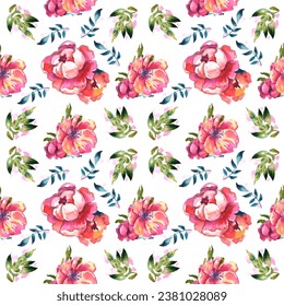 Seamless pattern. Pattern exotic flower. Vector illustration in a watercolor style. Use printed materials, signs, objects, websites, maps.
