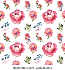 Seamless pattern. Pattern exotic flower. Vector illustration in a watercolor style. Use printed materials, signs, objects, websites, maps.
