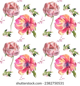 Seamless pattern. Pattern exotic flower. Vector illustration in a watercolor style. Use printed materials, signs, objects, websites, maps.
