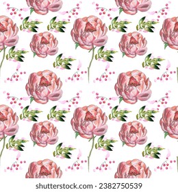 Seamless pattern. Pattern exotic flower. Vector illustration in a watercolor style. Use printed materials, signs, objects, websites, maps.
