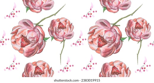 Seamless pattern. Pattern exotic flower. Vector illustration in a watercolor style. Use printed materials, signs, objects, websites, maps.
