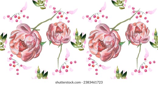 Seamless pattern. Pattern exotic flower. Vector illustration in a watercolor style. Use printed materials, signs, objects, websites, maps.
