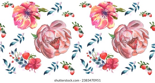 Seamless pattern. Pattern exotic flower. Vector illustration in a watercolor style. Use printed materials, signs, objects, websites, maps.
