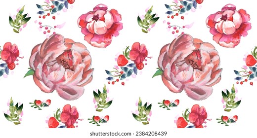 Seamless pattern. Pattern exotic flower. Vector illustration in a watercolor style. Use printed materials, signs, objects, websites, maps.
