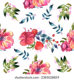 Seamless pattern. Pattern exotic flower. Vector illustration in a watercolor style. Use printed materials, signs, objects, websites, maps.
