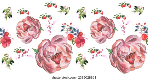 Seamless pattern. Pattern exotic flower. Vector illustration in a watercolor style. Use printed materials, signs, objects, websites, maps.
