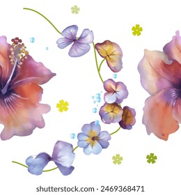 Seamless Pattern exotic flower. Vector illustration. Use printed materials, signs, objects, websites, maps