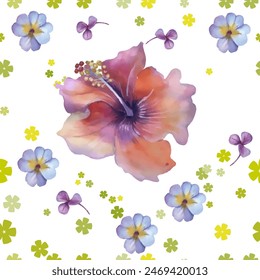 Seamless Pattern exotic flower. Vector illustration. Use printed materials, signs, objects, websites, maps