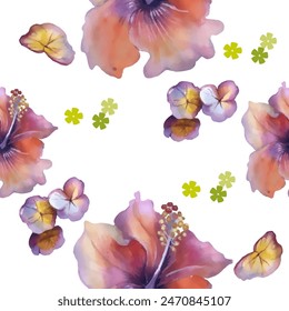 Seamless Pattern exotic flower. Vector illustration. Use printed materials, signs, objects, websites, maps