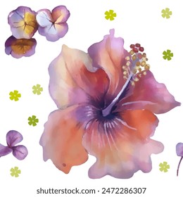 Seamless Pattern exotic flower. Vector illustration. Use printed materials, signs, objects, websites, maps