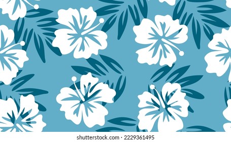 Seamless pattern with exotic flowers.